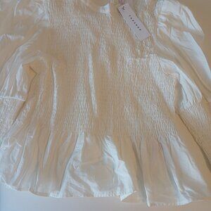 Topshop White Peasant Blouse